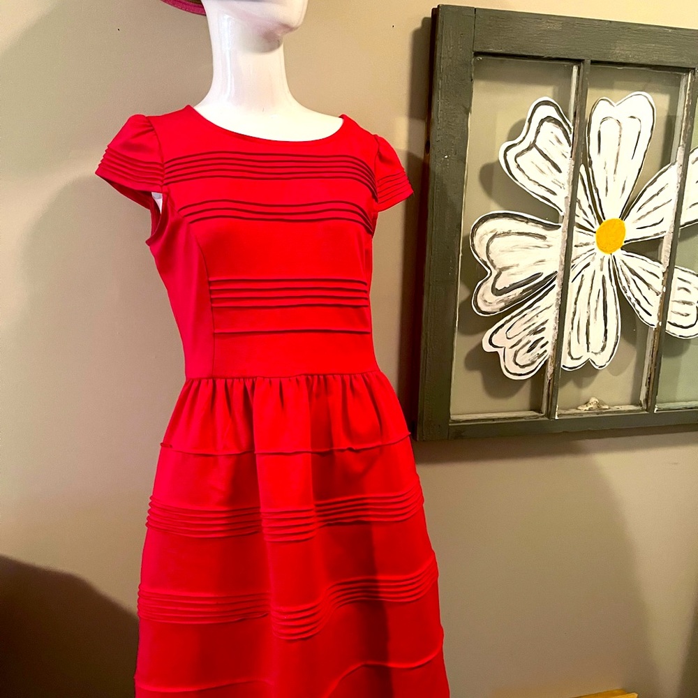 Elle hot pink dress with cap sleeves